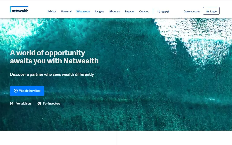 Netwealth website screenshot