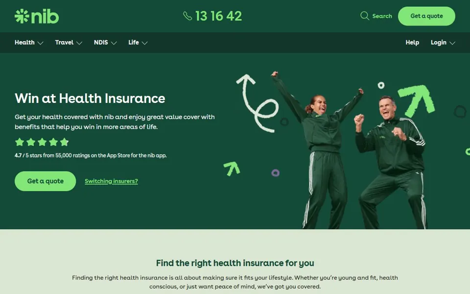 nib website screenshot
