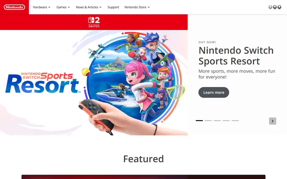 Nintendo Australia website screenshot