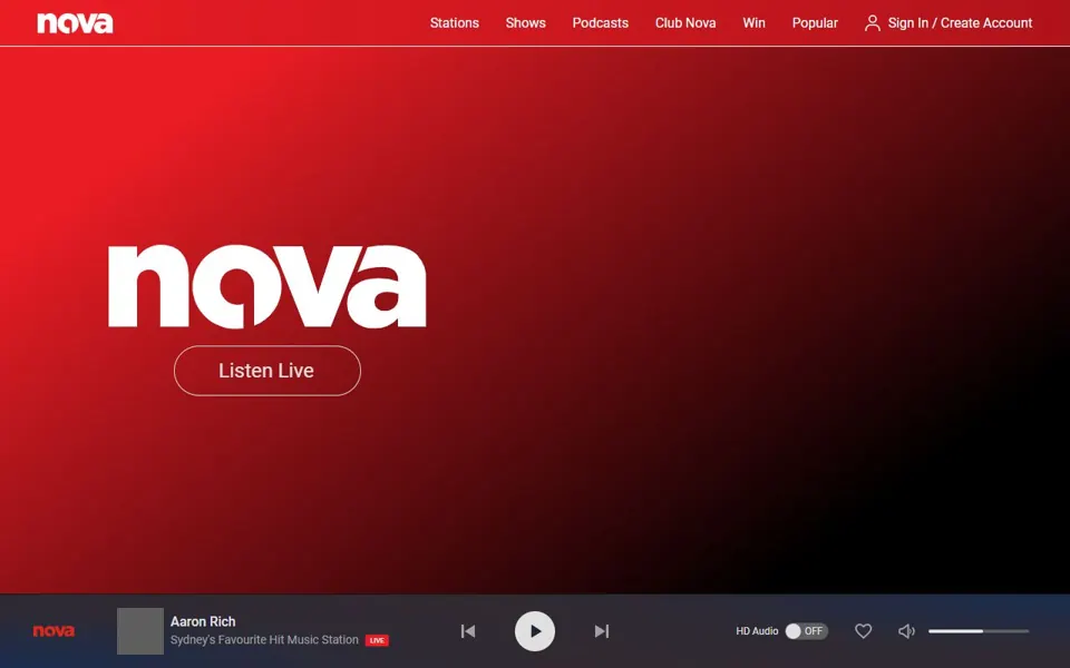 Nova website screenshot