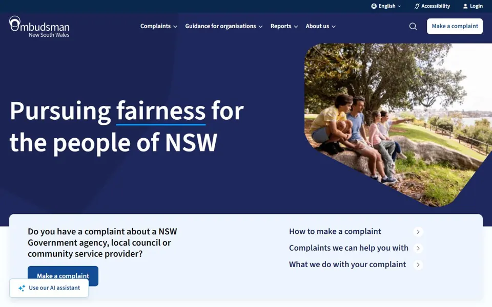 NSW Ombudsman website screenshot