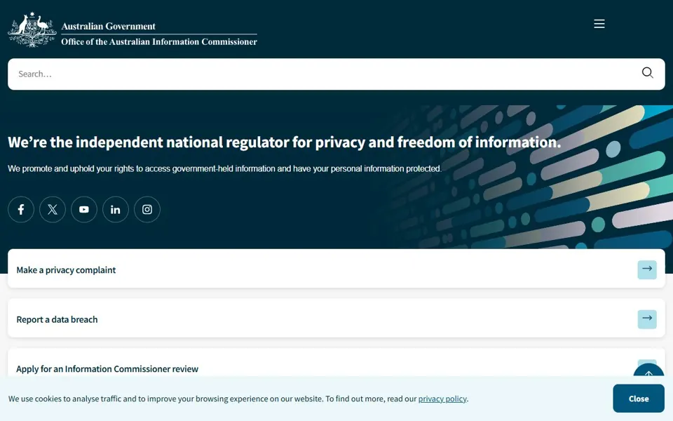 OAIC website screenshot
