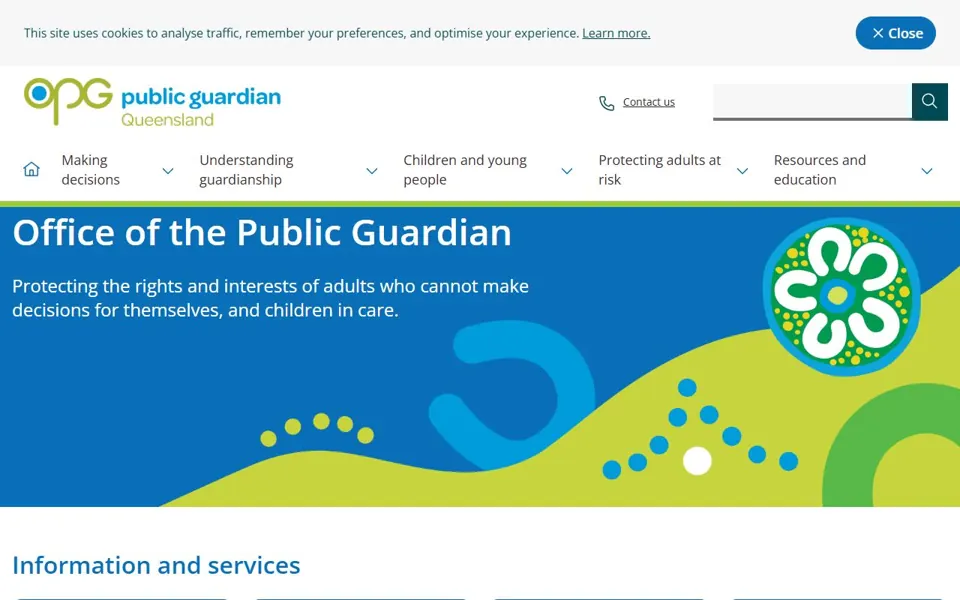 Office of the Public Guardian Queensland website screenshot