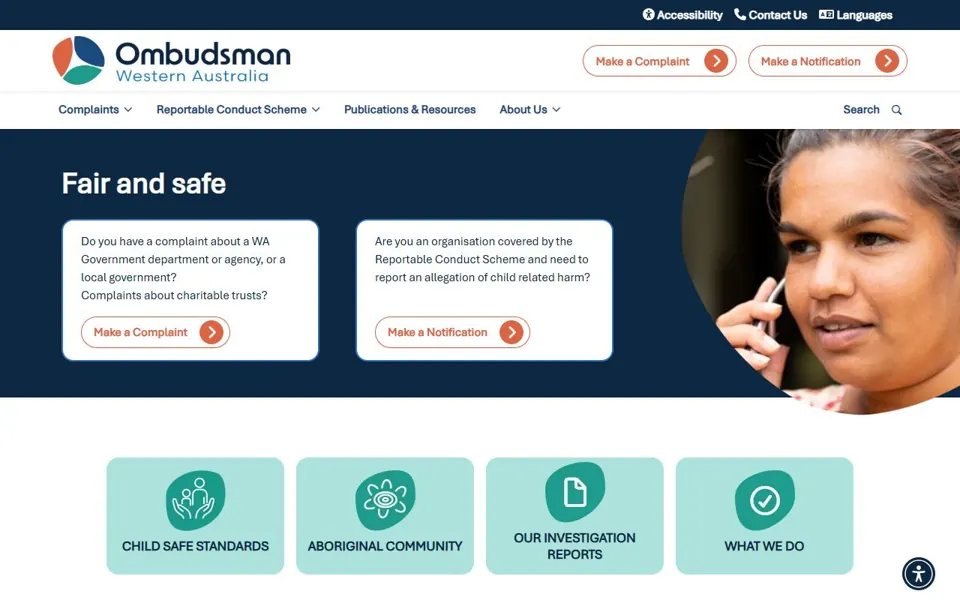 Ombudsman Western Australia website screenshot