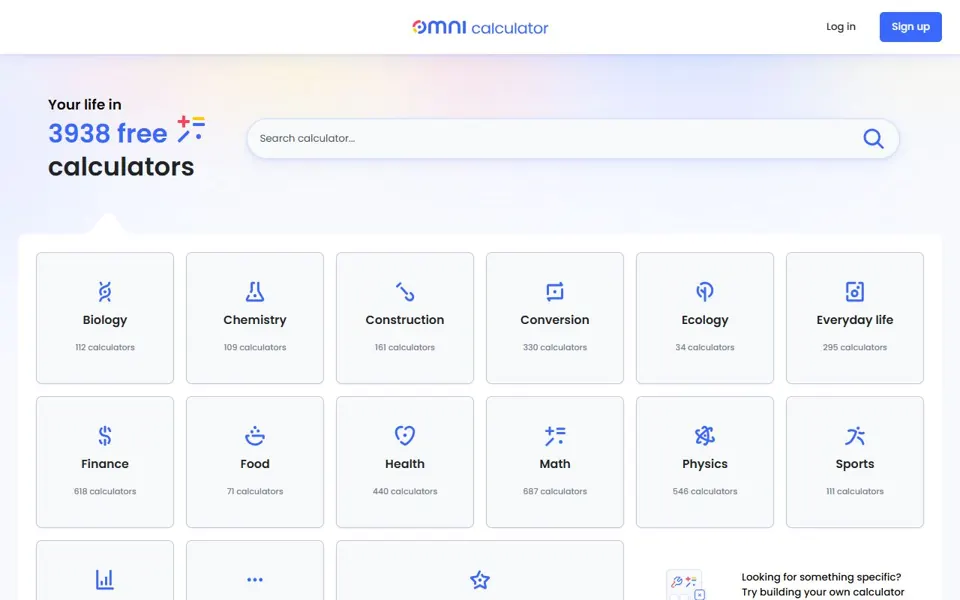 Omni Calculator website screenshot