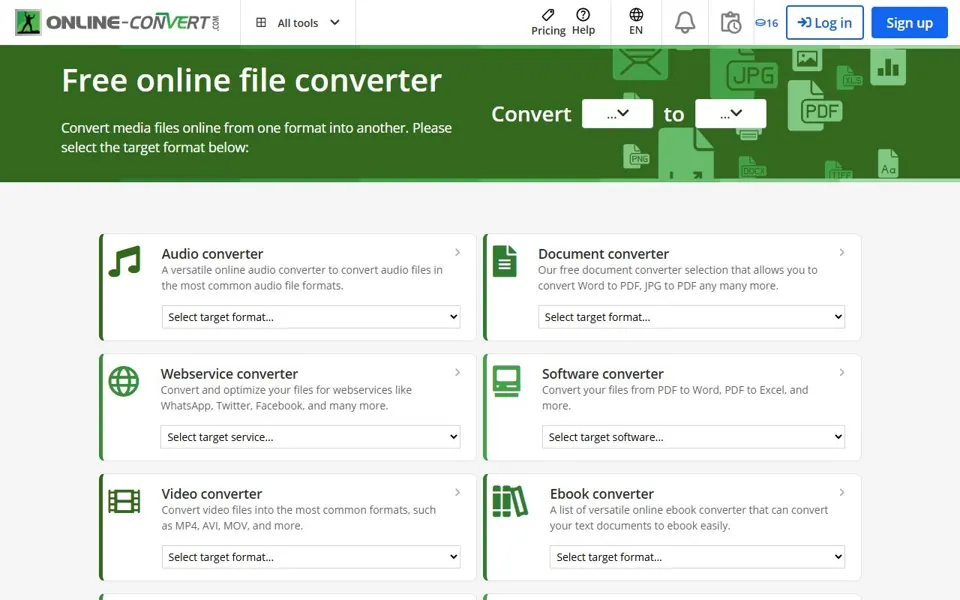 Online-Convert website screenshot