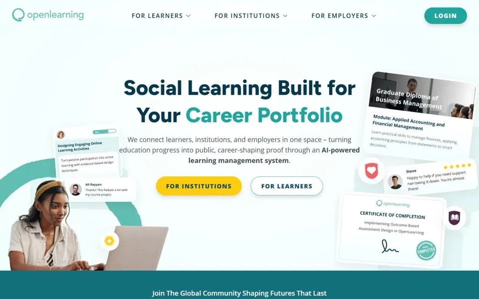 OpenLearning website screenshot