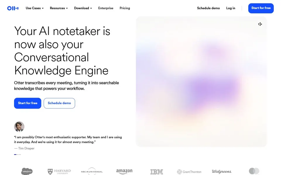 Otter website screenshot