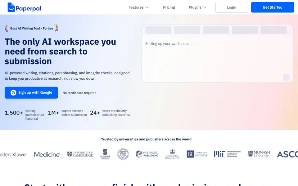 Paperpal website screenshot