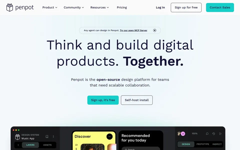 Penpot website screenshot