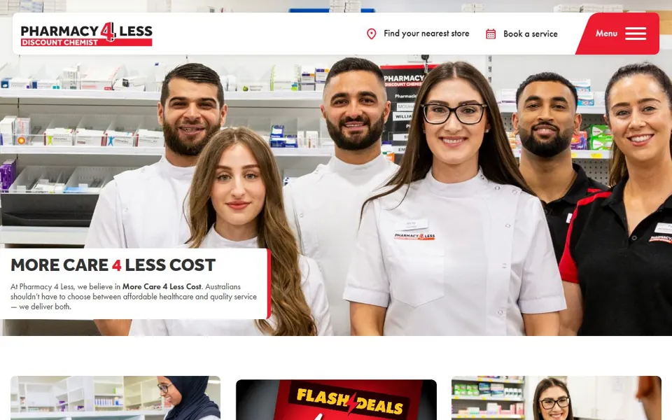 Pharmacy 4 Less website screenshot