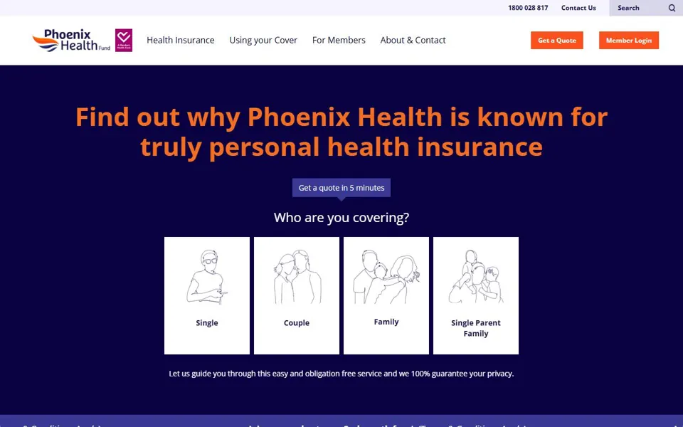 Phoenix Health website screenshot
