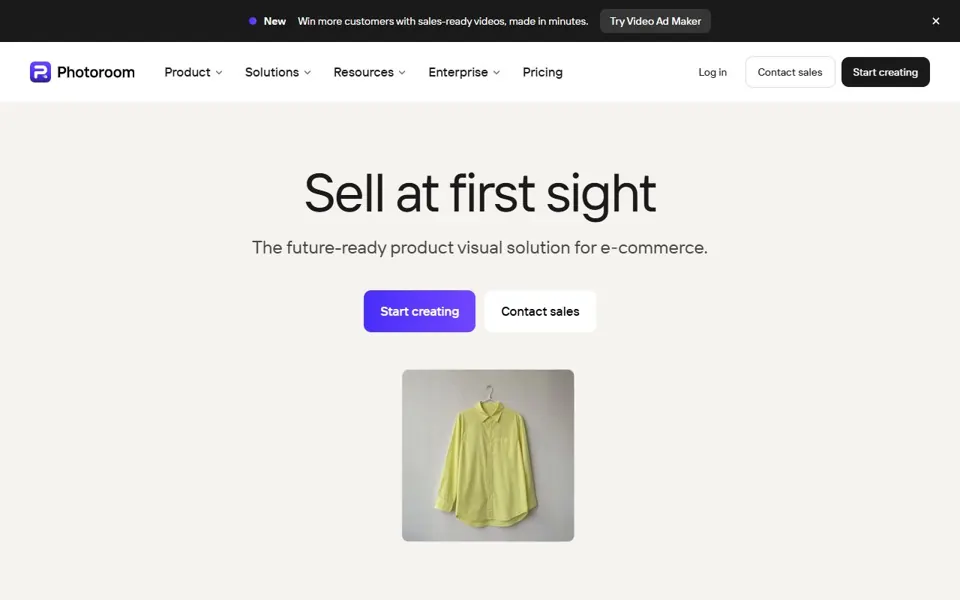 Photoroom website screenshot