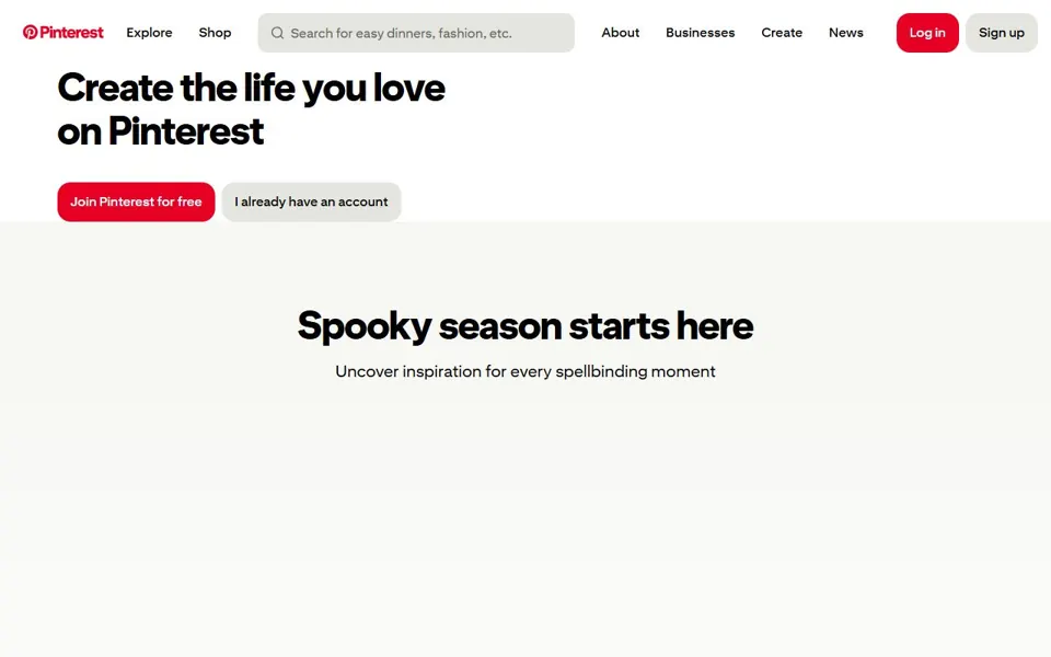 Pinterest website screenshot