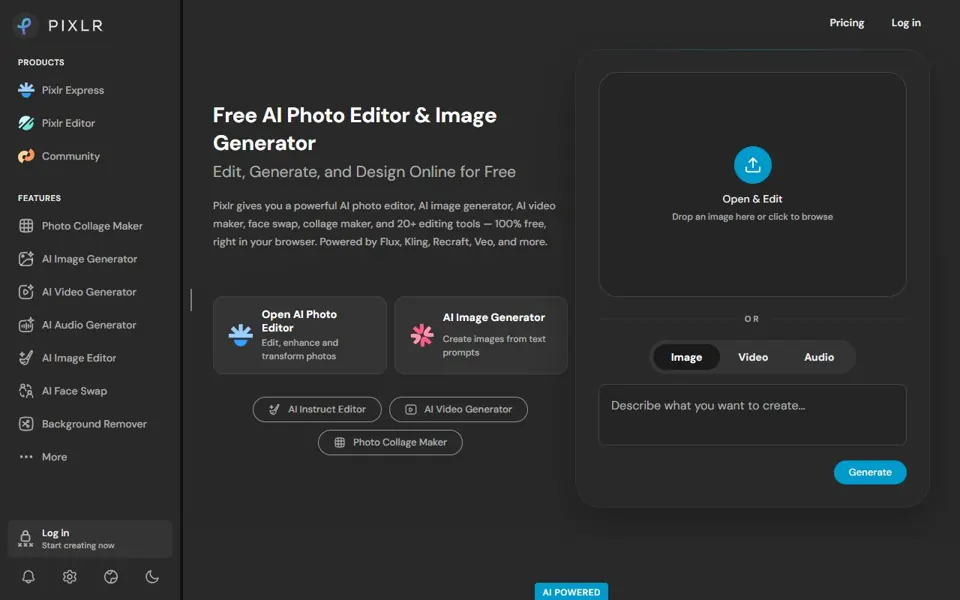 Pixlr website screenshot
