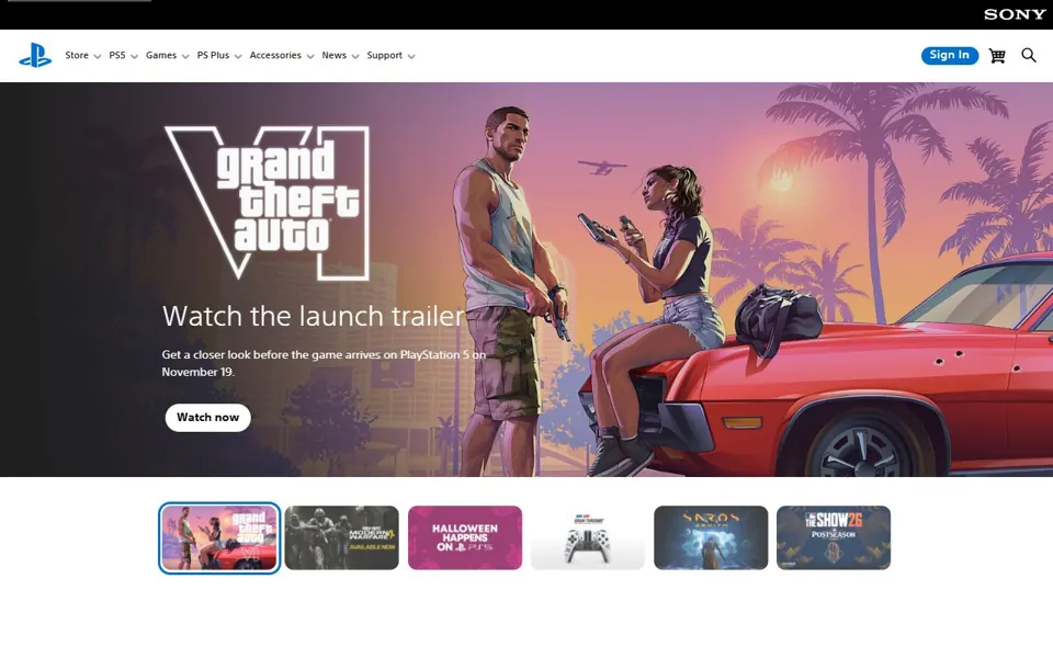 PlayStation Australia website screenshot