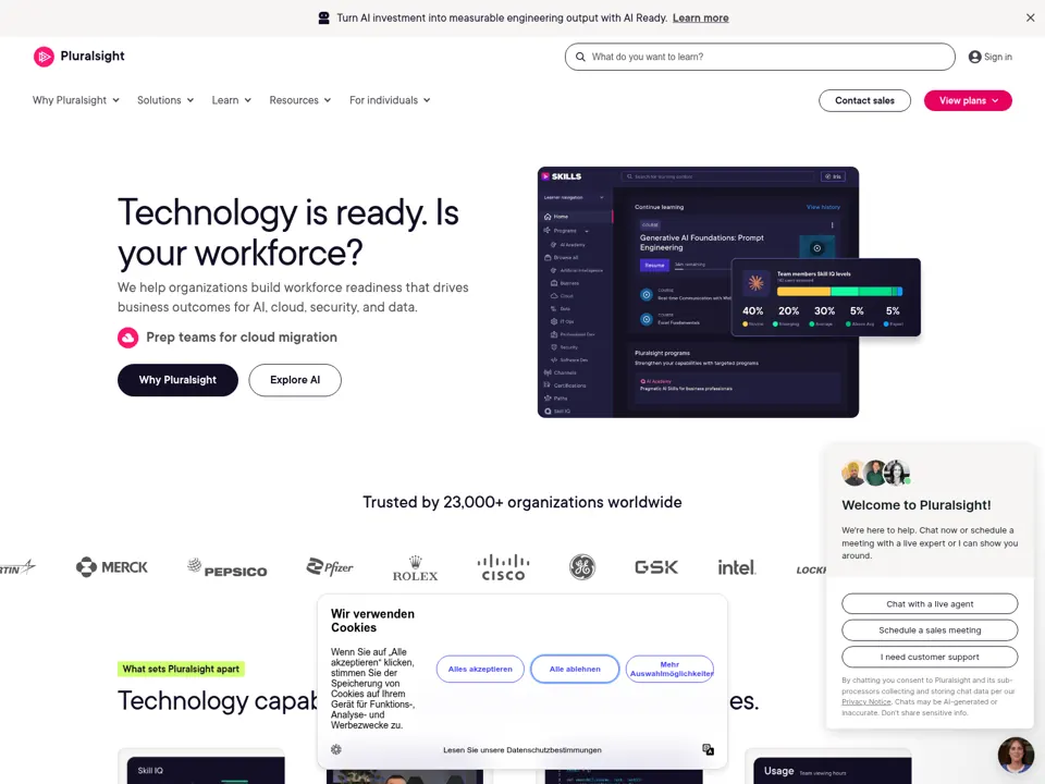 Pluralsight website screenshot