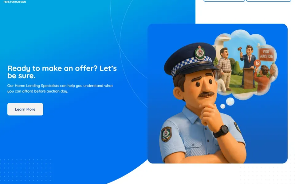Police Bank website screenshot