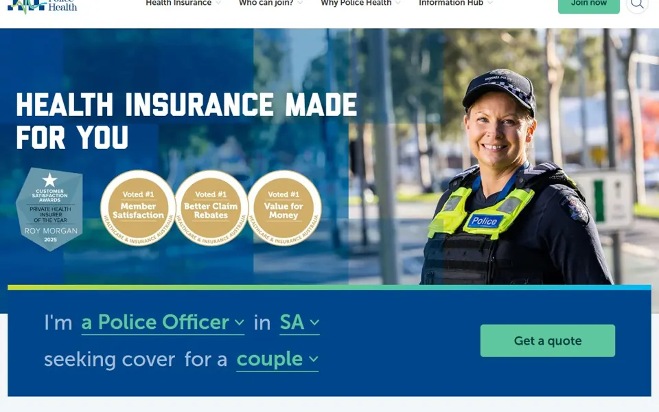 Police Health website screenshot