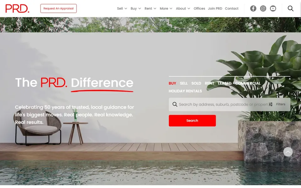 PRD website screenshot