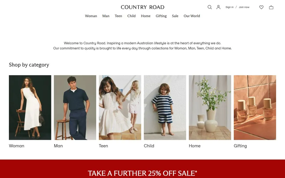 Country Road website screenshot