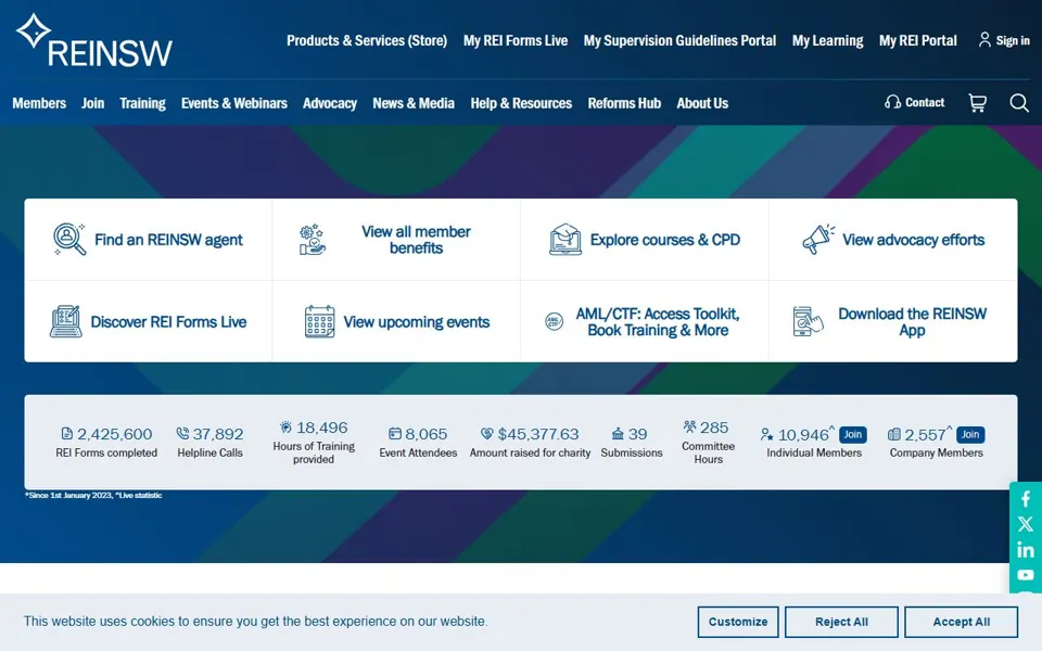 REINSW website screenshot