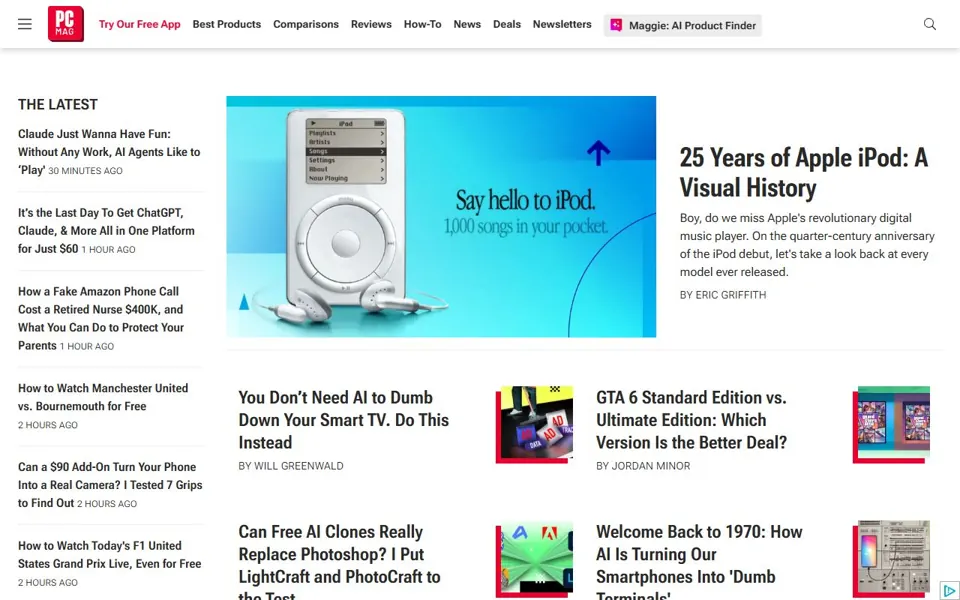 PCMag website screenshot