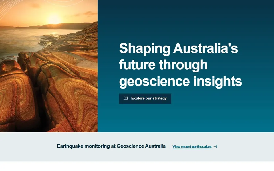Geoscience Australia website screenshot