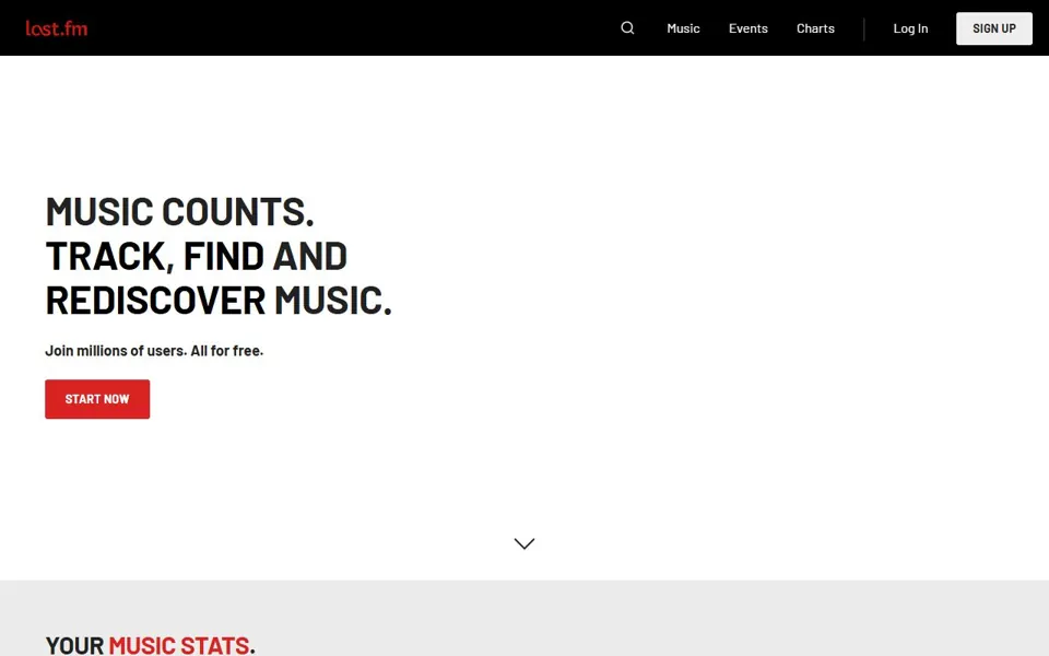 Last.fm website screenshot
