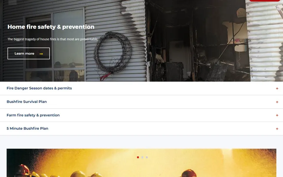 Country Fire Service SA website screenshot
