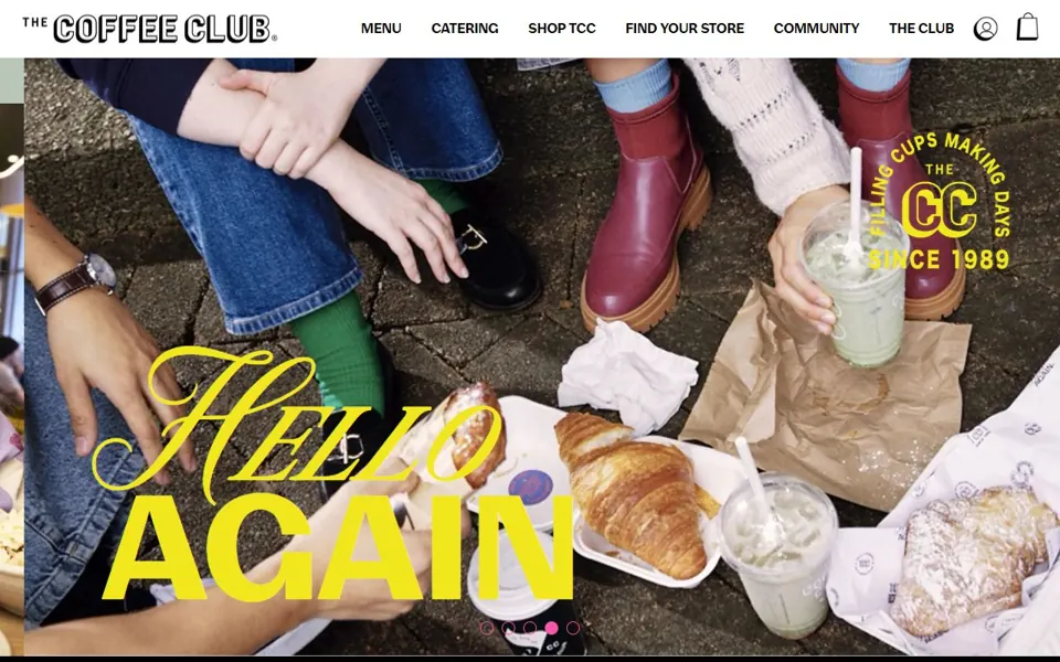 The Coffee Club website screenshot