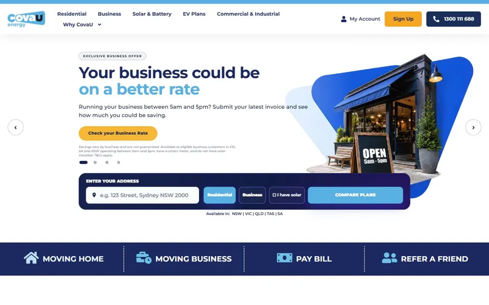 CovaU website screenshot