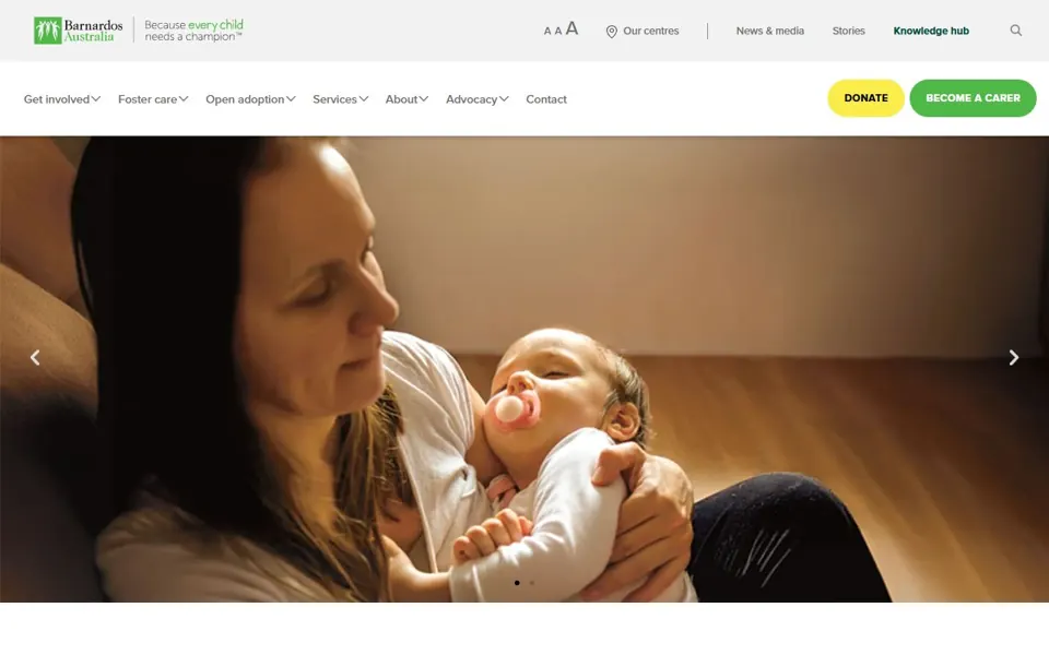 Barnardos Australia website screenshot