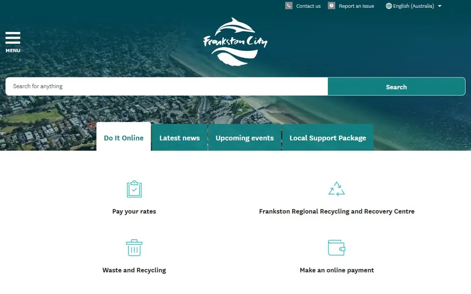 Frankston City Council website screenshot