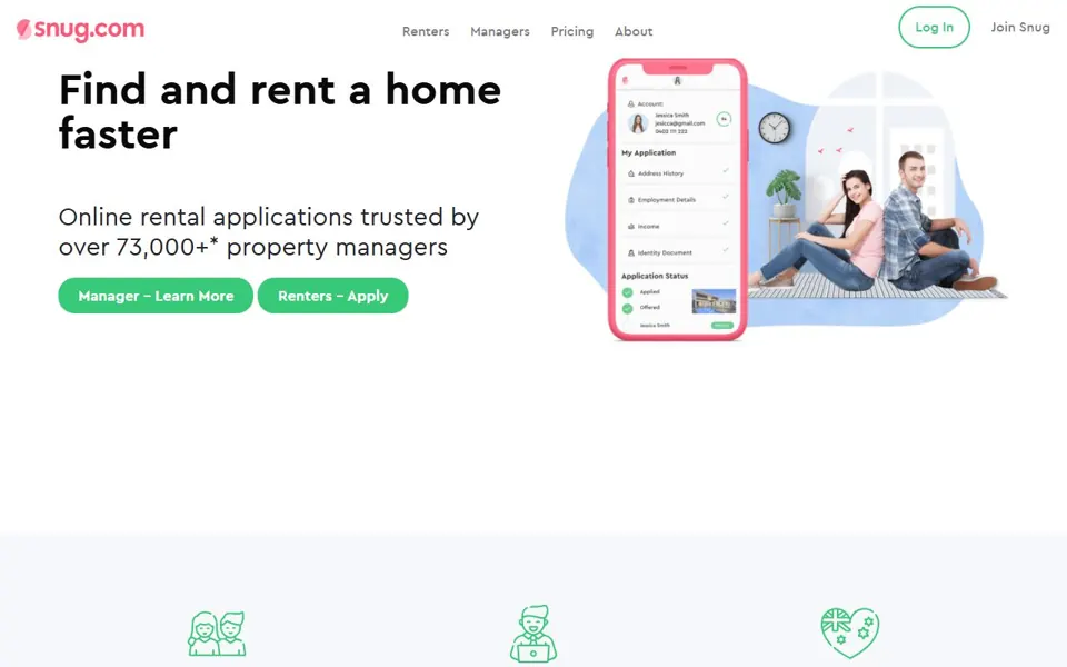 Snug website screenshot