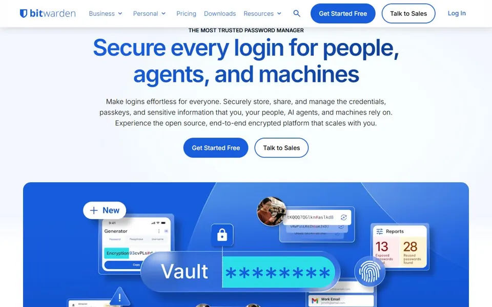 Bitwarden website screenshot