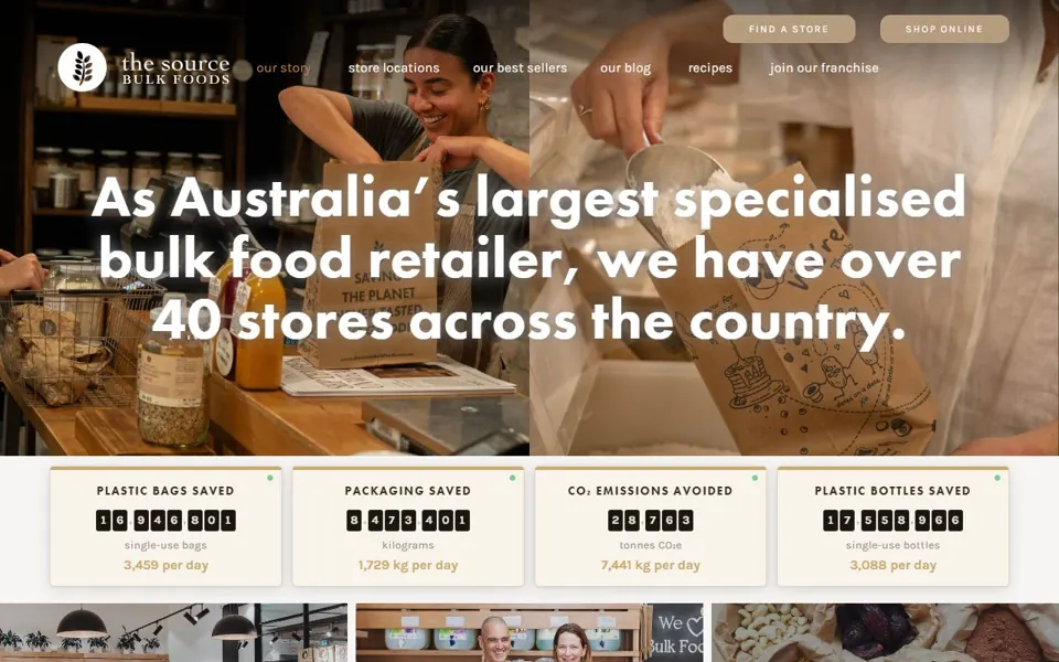 The Source Bulk Foods website screenshot