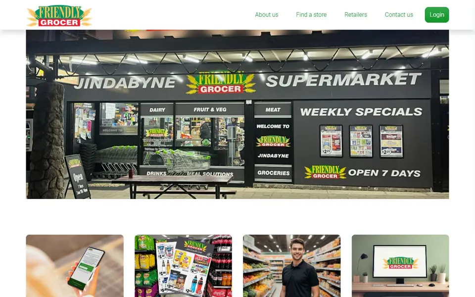 Friendly Grocer website screenshot