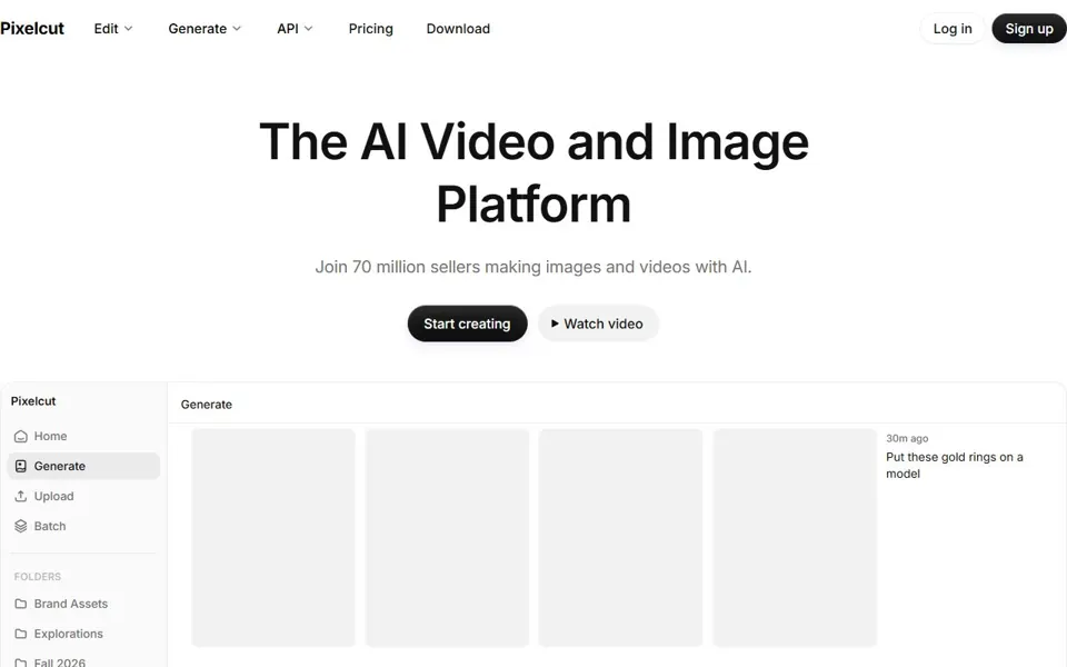 Pixelcut website screenshot
