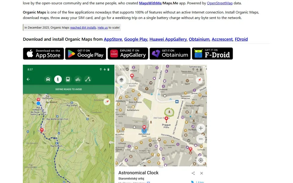 Organic Maps website screenshot