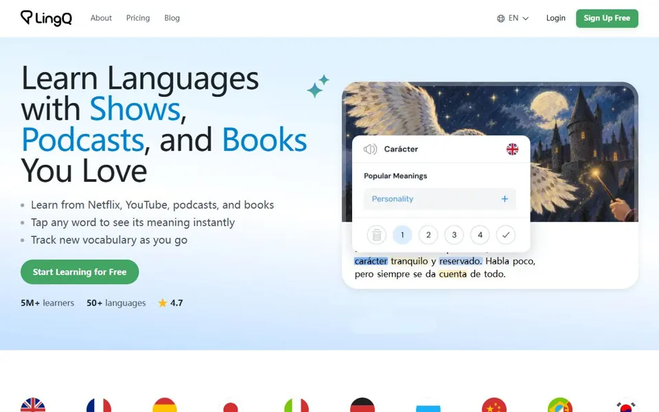 LingQ website screenshot