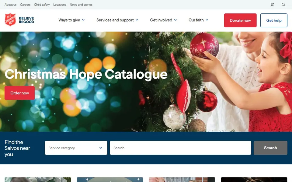 The Salvation Army Australia website screenshot