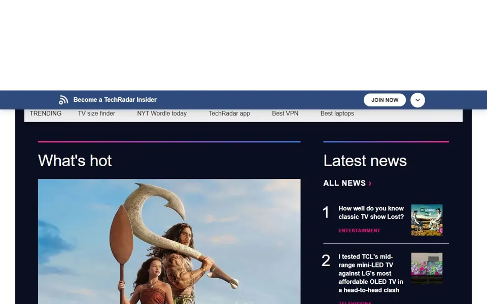 TechRadar website screenshot
