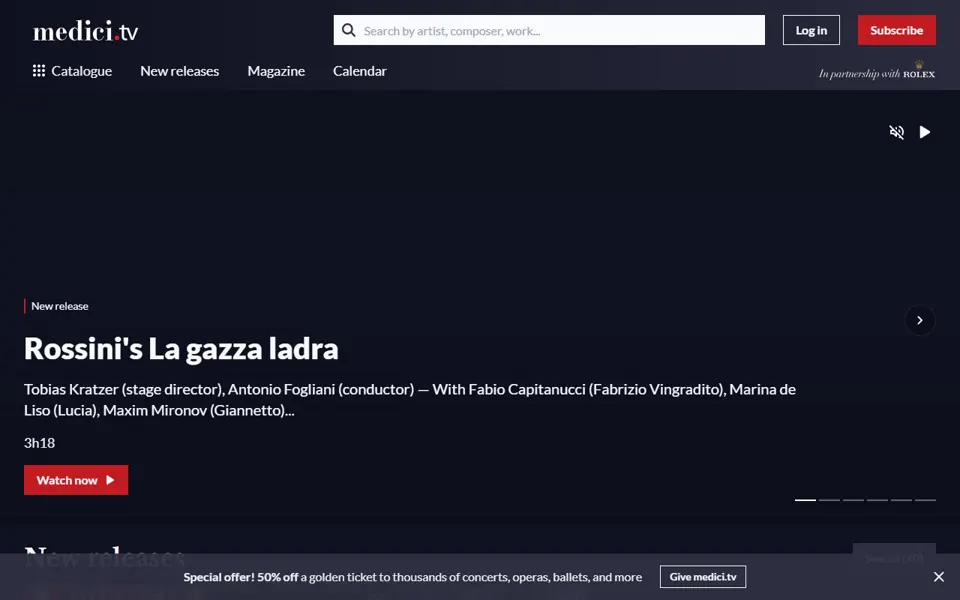 medici.tv website screenshot