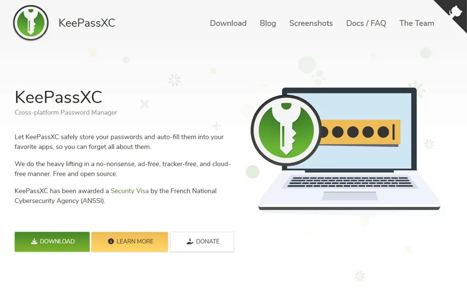 KeePassXC website screenshot