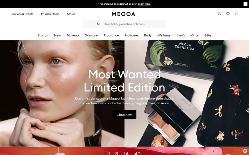 MECCA website screenshot