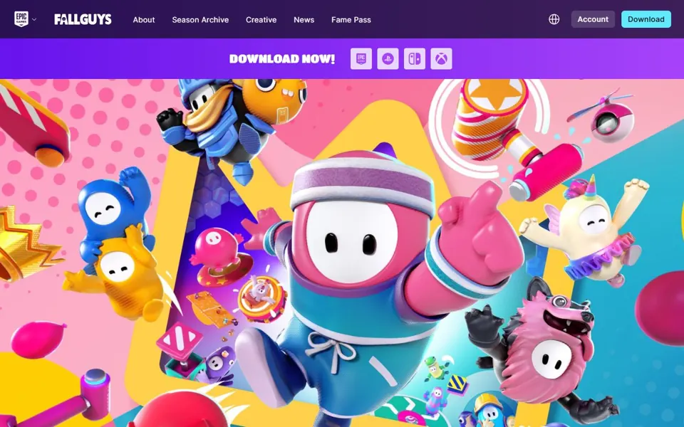 Fall Guys website screenshot