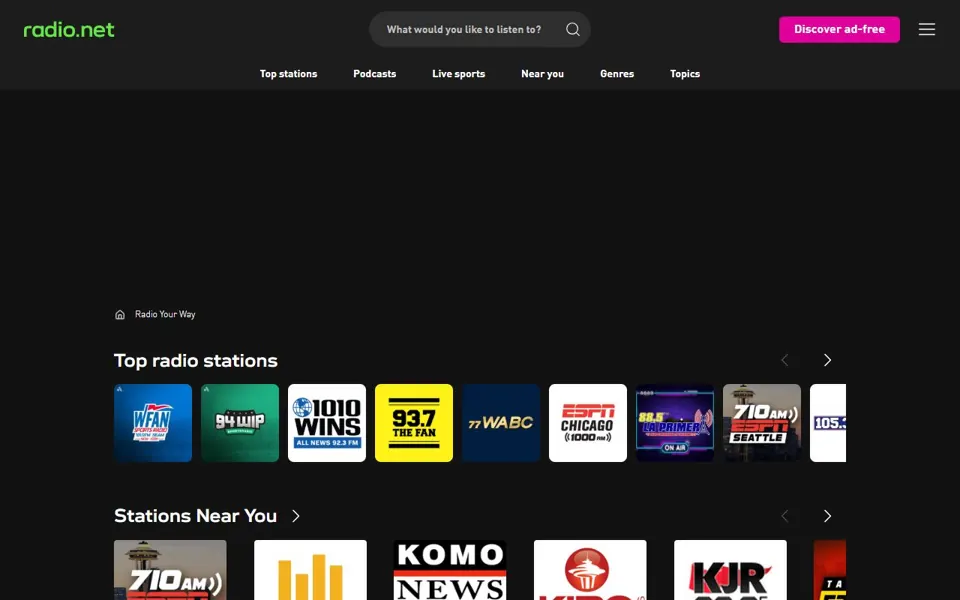 radio.net website screenshot