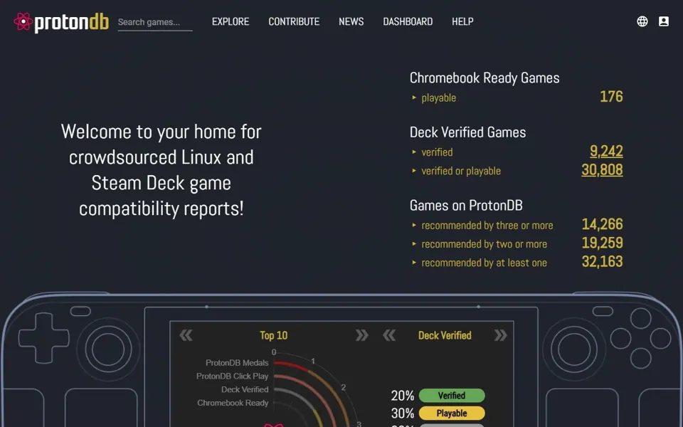 ProtonDB website screenshot