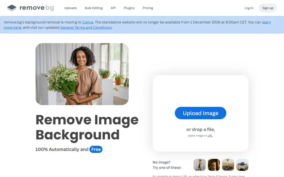 remove.bg website screenshot